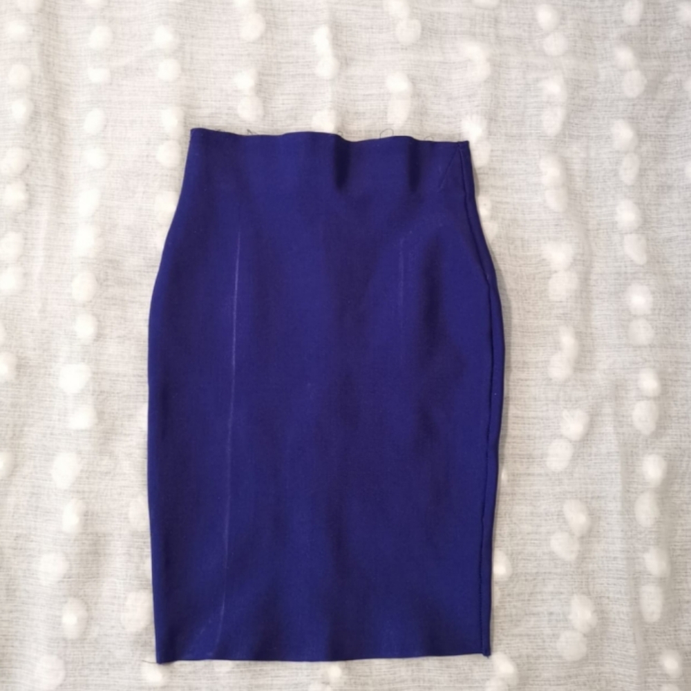 Wow couture || Blue pencil skirt,  high waist, size M